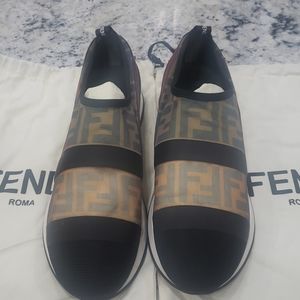Women Fendi Logo Slip On Sneaker